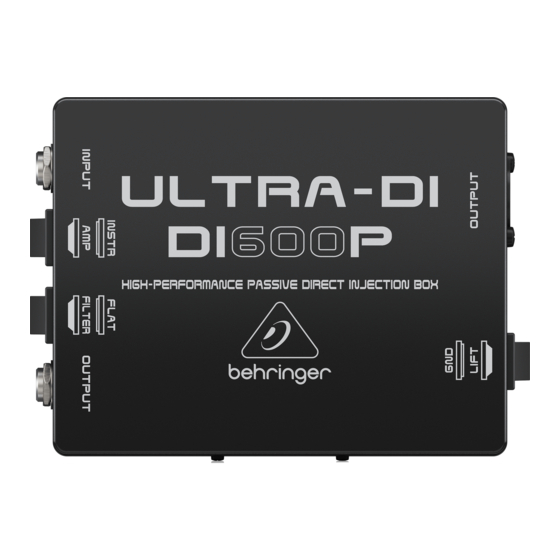 Behringer Ultra-Di DI600P User Manual