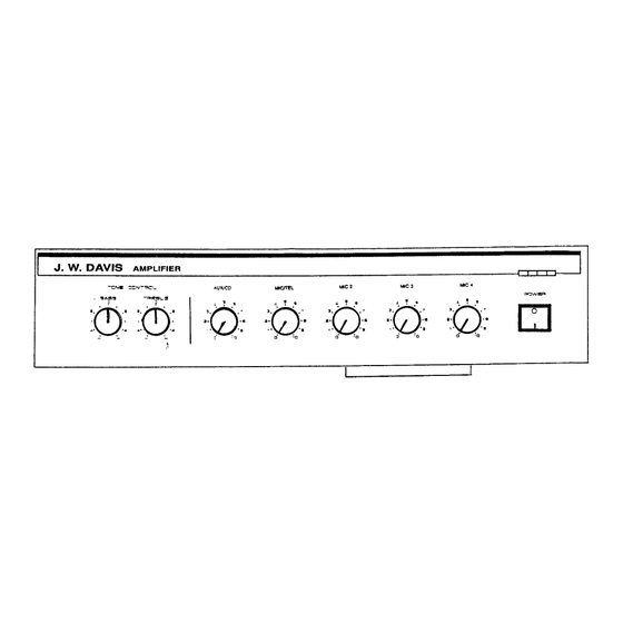 J.W. Davis DA-30A Instruction Manual