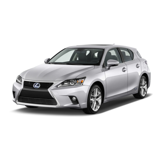 Lexus 2015 CT 200h Warranty And Services Manual