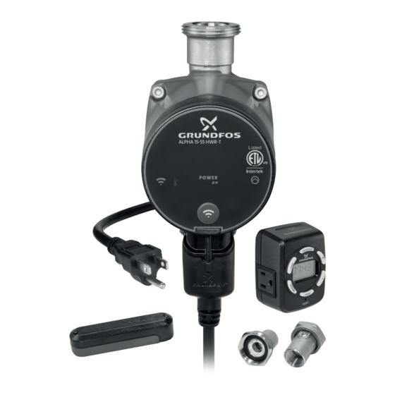 Grundfos ALPHA 15-55 HWR-T Manuals