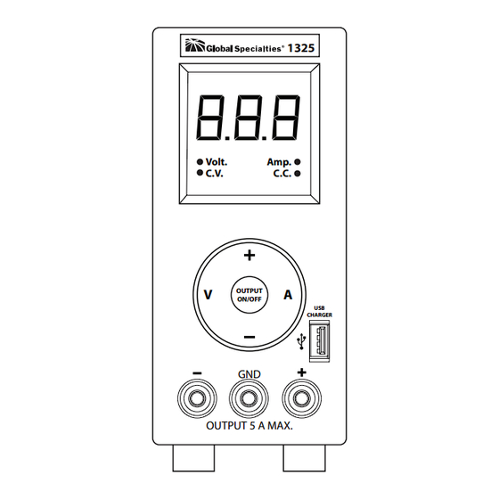 Global Specialties 1325 User Manual
