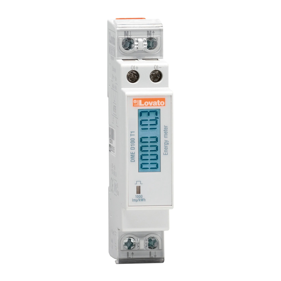 LOVATO ELECTRIC DME D100 T1 Instruction Manual