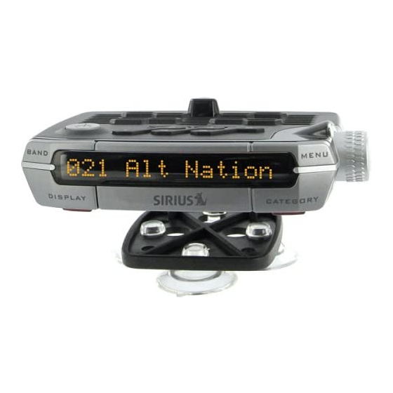 Sirius Satellite Radio xtr3ck Instruction Manual