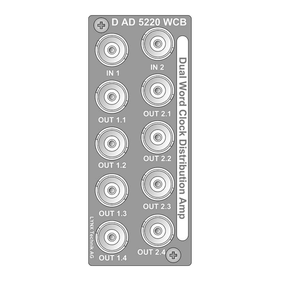 Technik LYNX D AD 5220 WCB Manuals