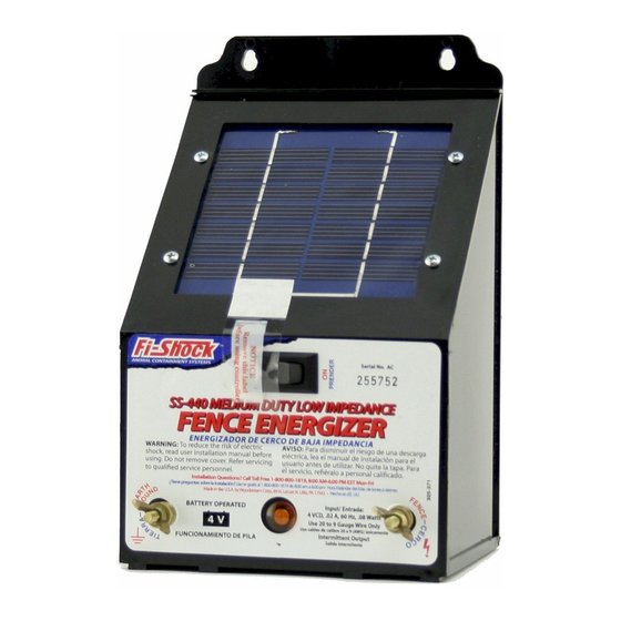 Solar-Shock SS-440 Operation And Installation Instructions Manual