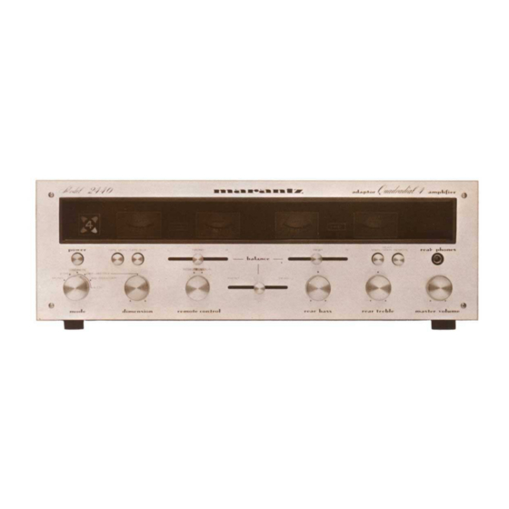 Marantz 2440 Handbook Of Instructions