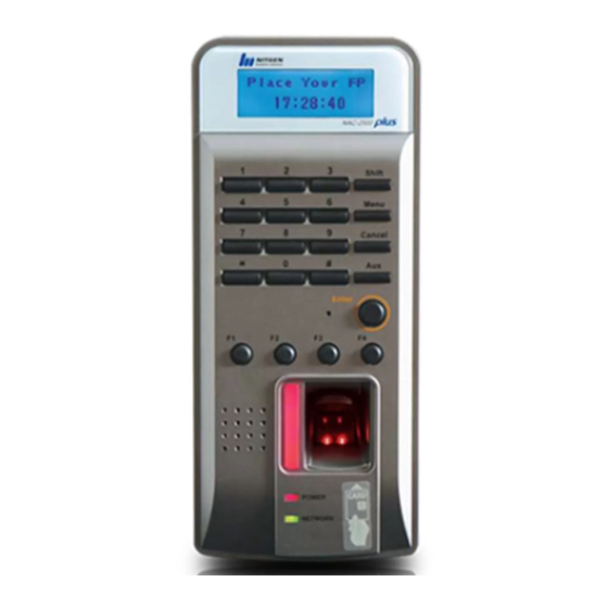 Nitgen NAC-2500+ Biometric Access Control Manuals