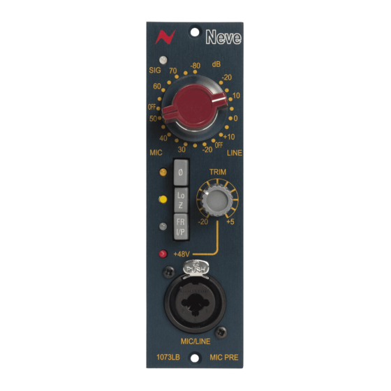 Neve 1073 LB User Manual