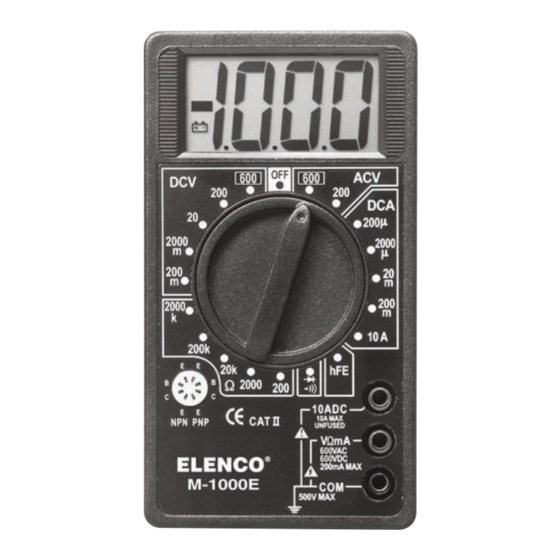 Elenco Electronics M-1000E Operator's Instruction Manual