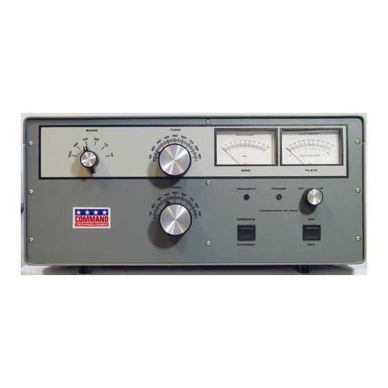 Command Technologies COMMANDER HF-2500 Manual