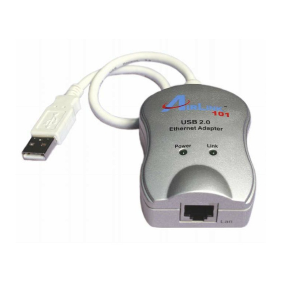 Airlink101 USB 2.0 Ethernet Adapter ASOHOUSB Manuals