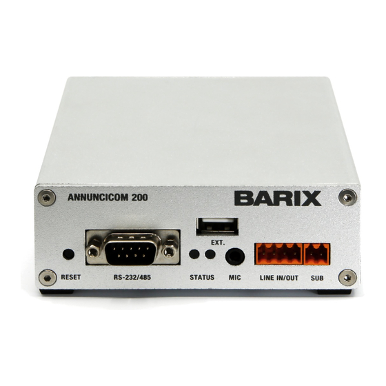 BARIX Annuncicom 200 Quick Install Manual