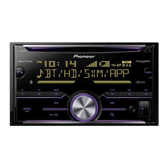 Pioneer FH-X731BT Owner's Manual