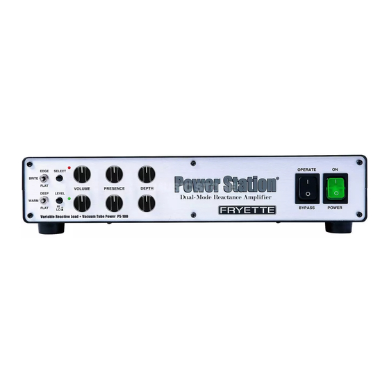 Fryette PS-100 Owner's Manual