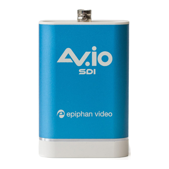 User Manuals: epiphan AV.io SDI Capture Card