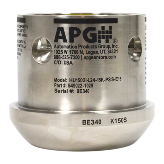 APG HU1502I Installation Manual
