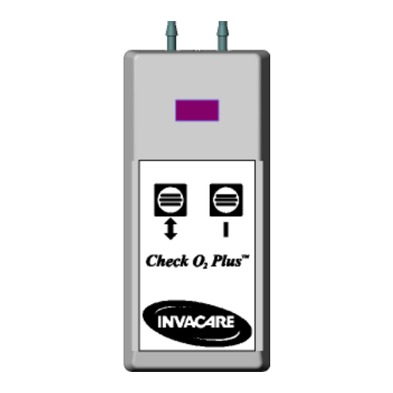 Invacare CHECK O2 PLUS Assembly, Installation And Operating Instructions
