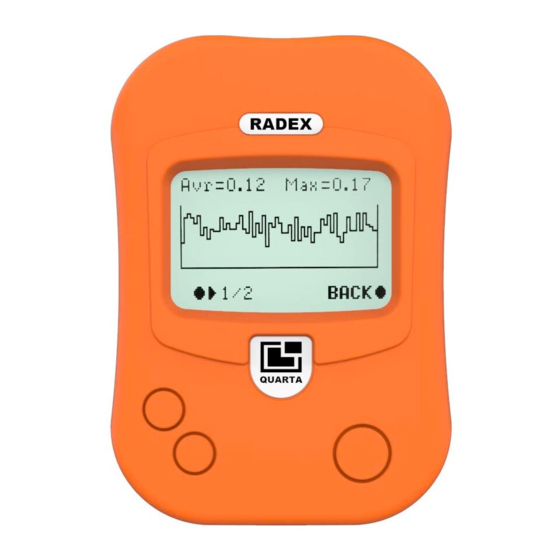 User Manuals: QUARTA RADEX RD1212 Counter Detector