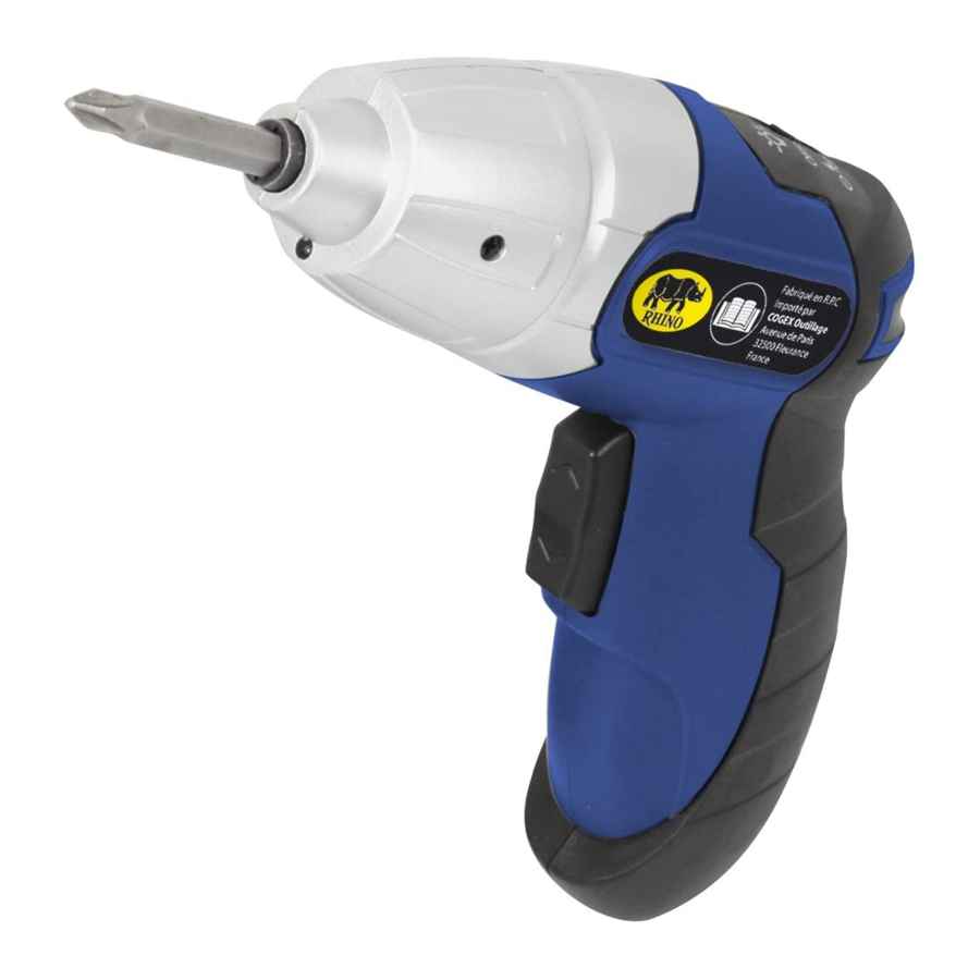 User Manuals: RHINO 500336 Cordless Power Screwdriver