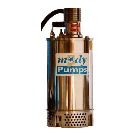 Mody Pumps M100T/316SS Series Operating Instructions, Installation & Maintenance Manual Including Spare Parts List