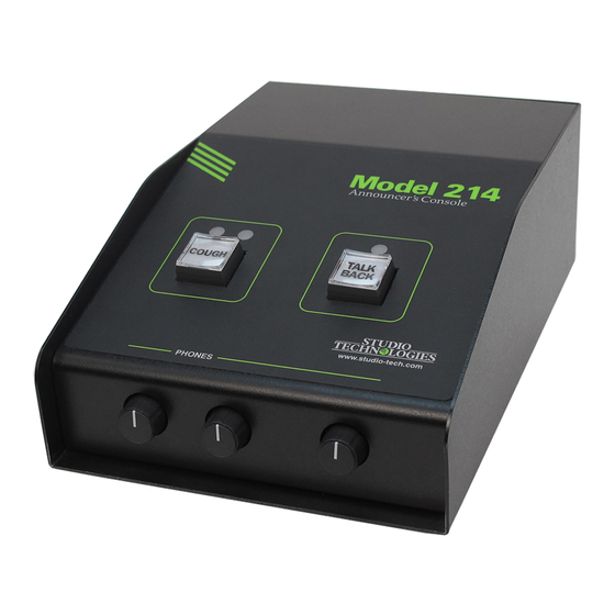 Studio Technologies 214 User Manual
