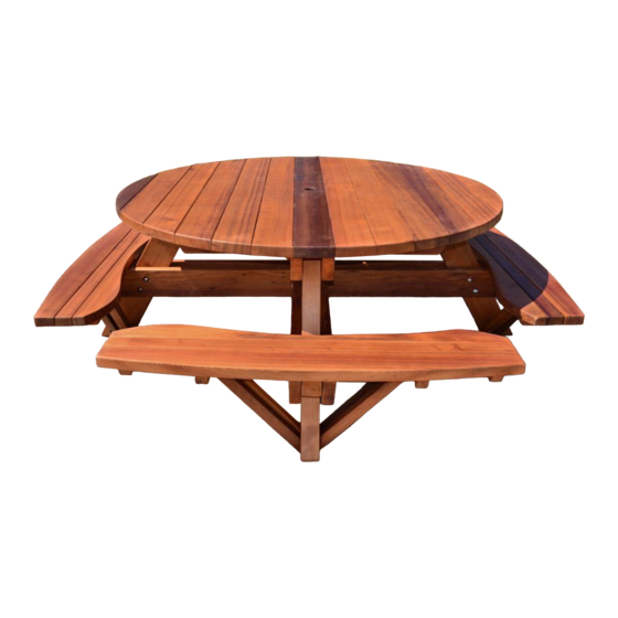 Forever Redwood ROUND WOODEN PICNIC TABLES Assembly Instructions Manual