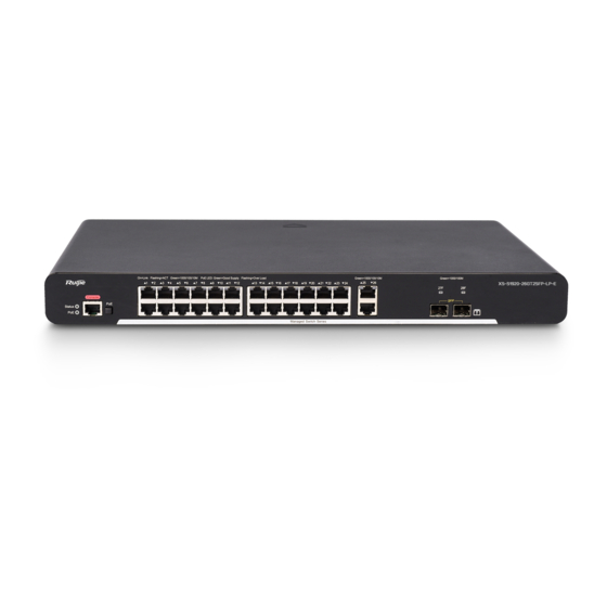 Ruijie XS-S1920 Series Hardware  Installation And Reference Manual