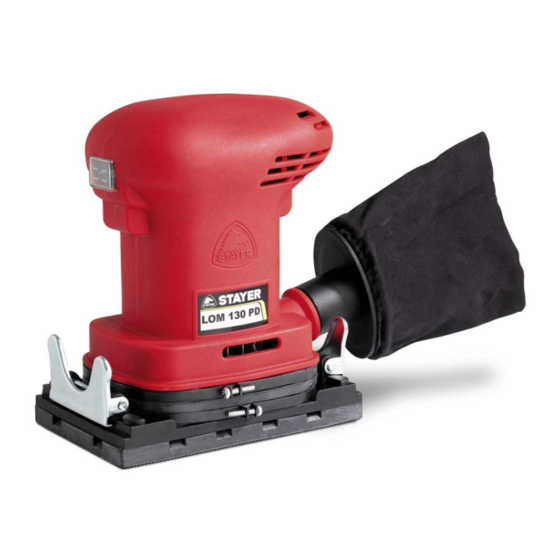 User Manuals: STAYER LOM130PD Orbital Sander Plates