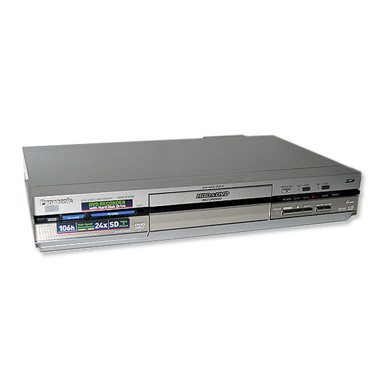 Panasonic DMR-E100H DVD Recorder Manuals