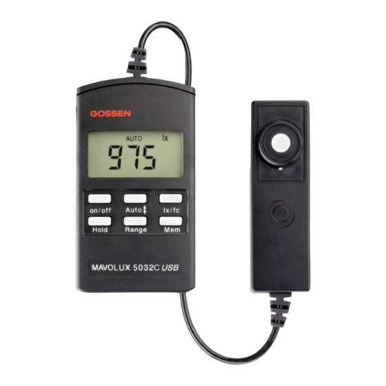 Gossen MetraWatt MAVOLUX 5032B USB Operating Instructions Manual
