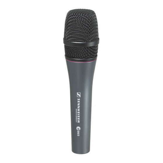Sennheiser e 865 Quick Manual