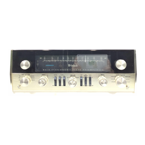 McIntosh MX 110 Service Manual