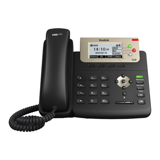 Yealink SIP-T23G Quick Start Manual