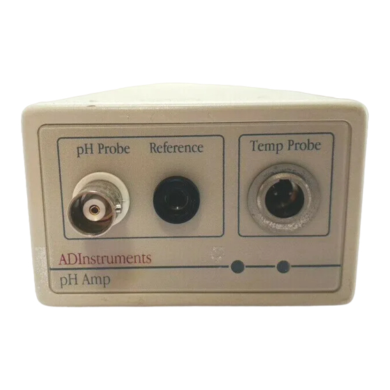 ADInstruments pH Amp Manuals
