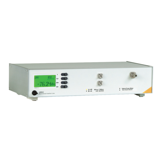 OptoTest OP831 Manuals