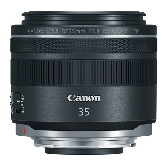 User Manuals: Canon RF 35mm F1.8 MACRO IS STM Lens