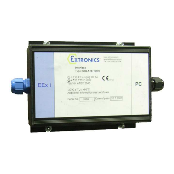 extronics ISOLATE 100: ISOLATE 100M Manuals