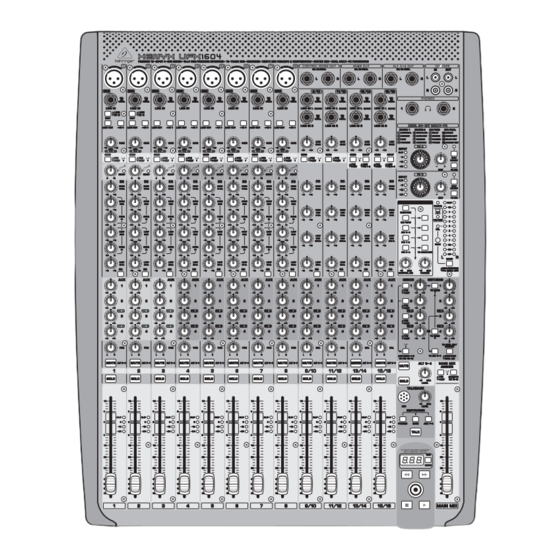 Behringer XENYX UFX1604 Quick Start Manual
