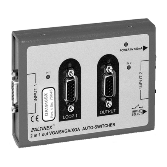 Altinex DA1916SX User Manual