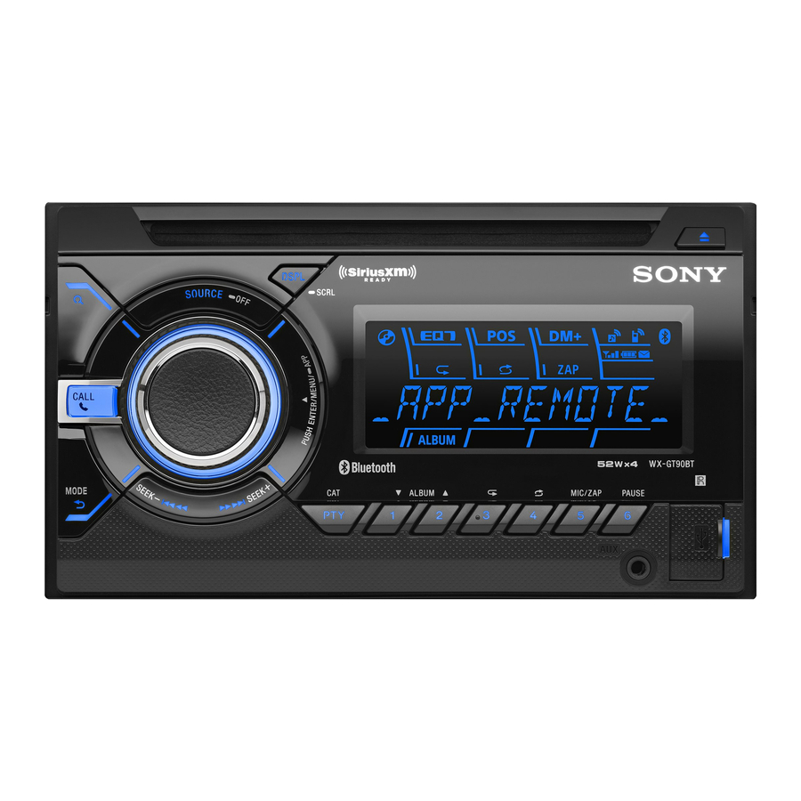 Sony WX-GT99BT Service Manual