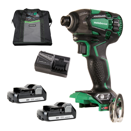 Metabo HPT WH 18DBDL2 Safety Instructions And Instruction Manual