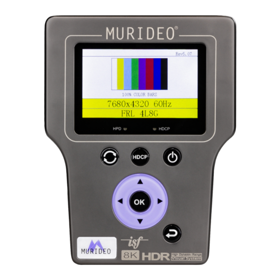 User Manuals: Murideo MU-GEN2-SIX-G-8K HDMI Generator