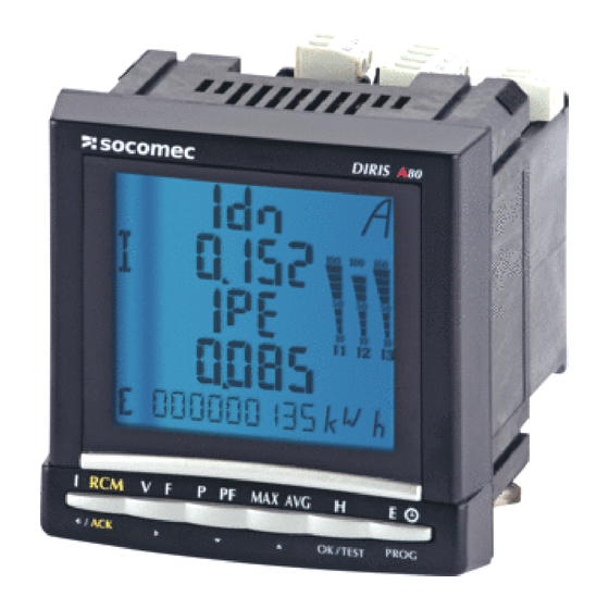 socomec DIRIS A80 Operating Instructions Manual