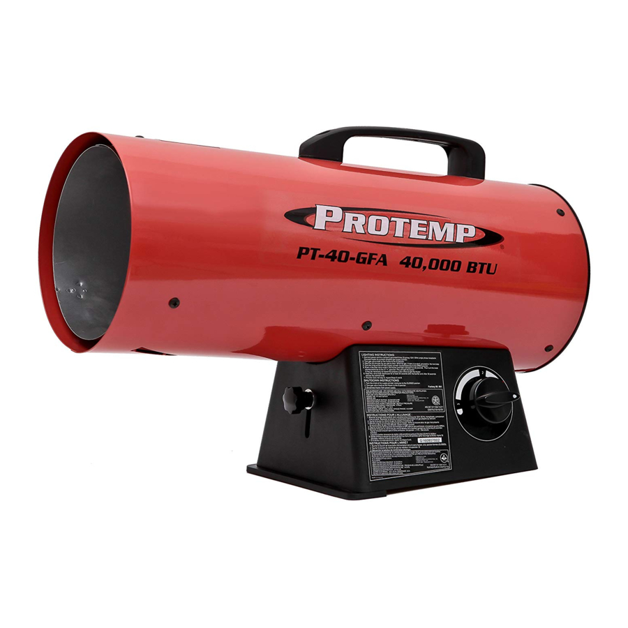 Protemp PT-40-GFA User's Manual & Operating Instructions