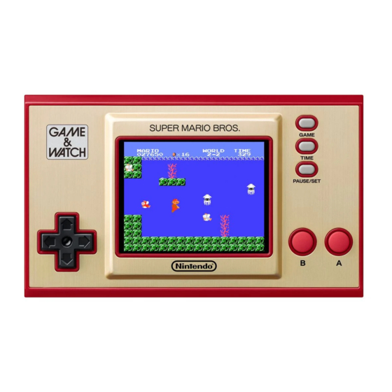 Nintendo GAME&WATCH SUPER MARIO BROS Quick Start Manual
