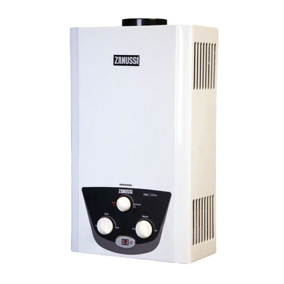 Zanussi Gas Water Heater 10 liter Manuals
