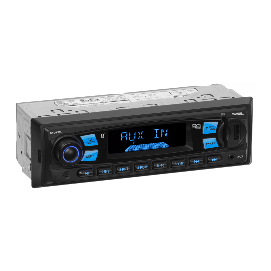 Ssl ML43B - Single-DIN MP3-Compatible Media AM/FM Receiver Manual