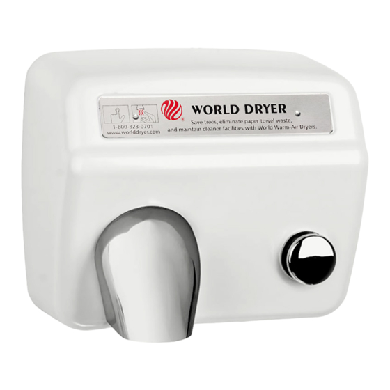 World Dryer XA5 Automatic Hand Manuals