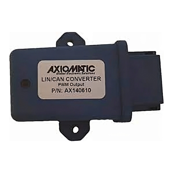 AXIOMATIC LIN – J1939 CAN User Manual