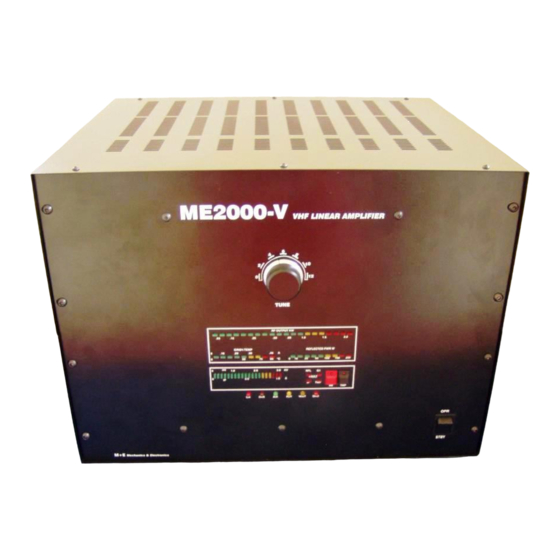 Mechanics & Electronics ME2000-V Manuals